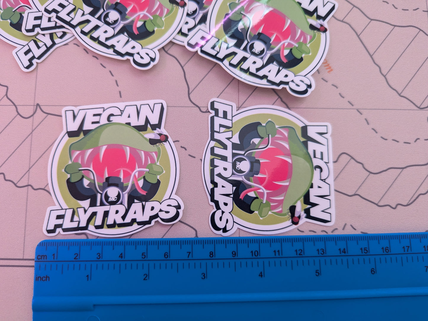 Vegan Flytraps motorcycle club stickers