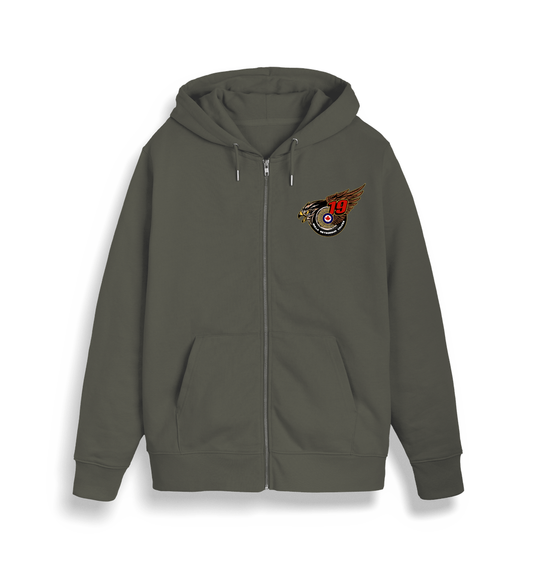 Khaki 19W Motorcycle Club zip hoodie