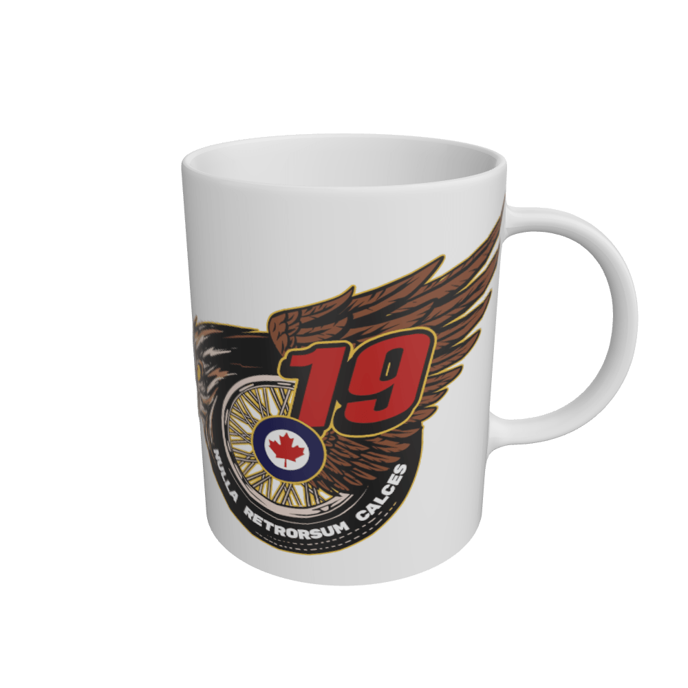 White 19W Motorcycle Club 11oz mug